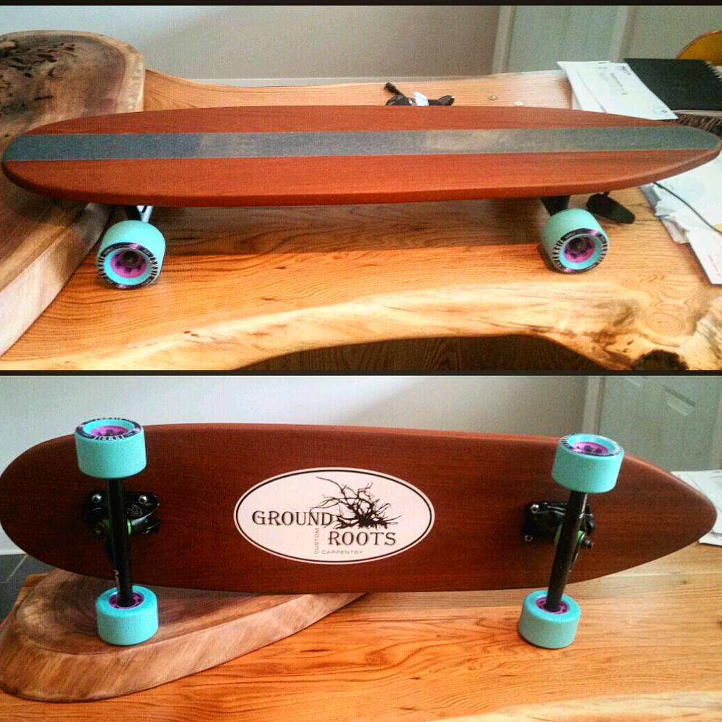 Custom shaped hardwood longboard