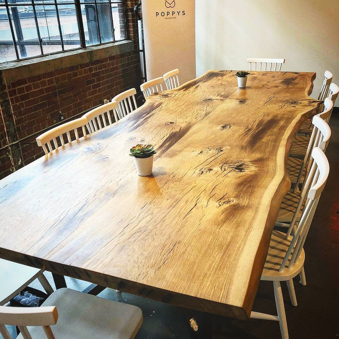 White oak live-edge boardroom table